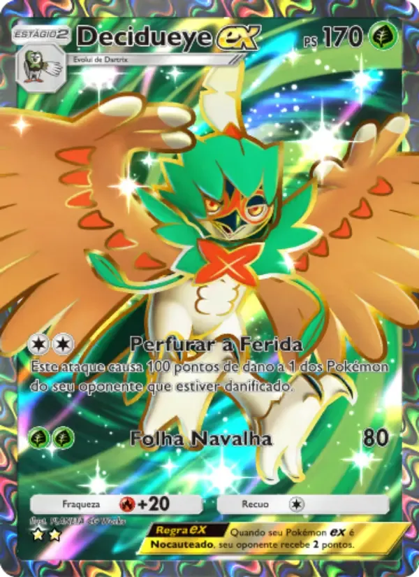 Decidueye ex card in Portuguese