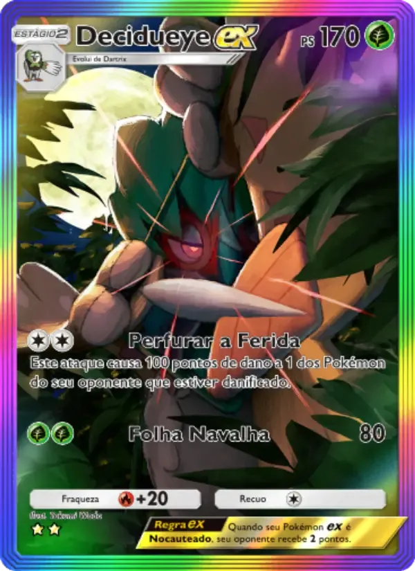 Decidueye ex card in Portuguese