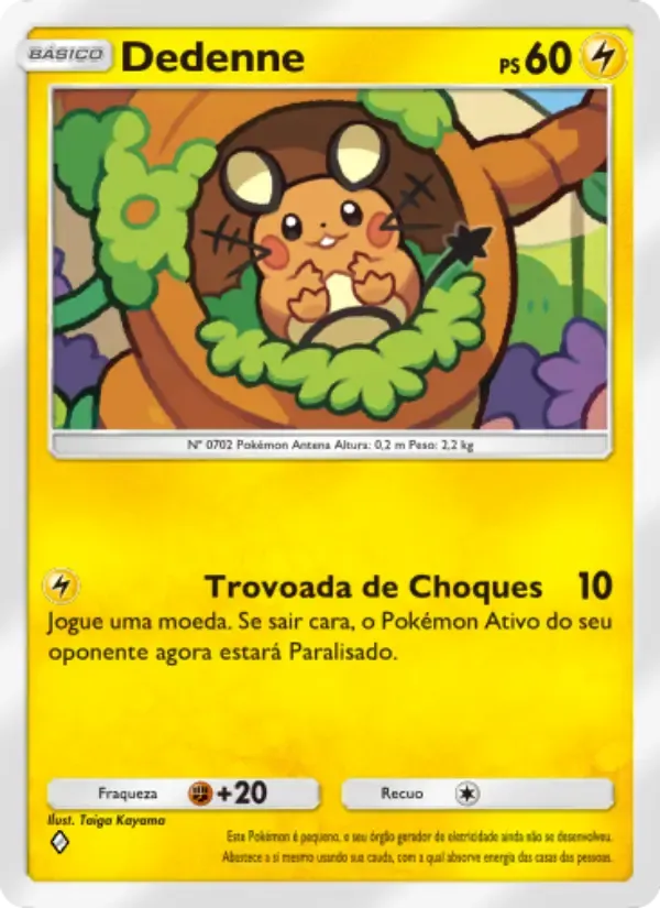 Dedenne card in Portuguese