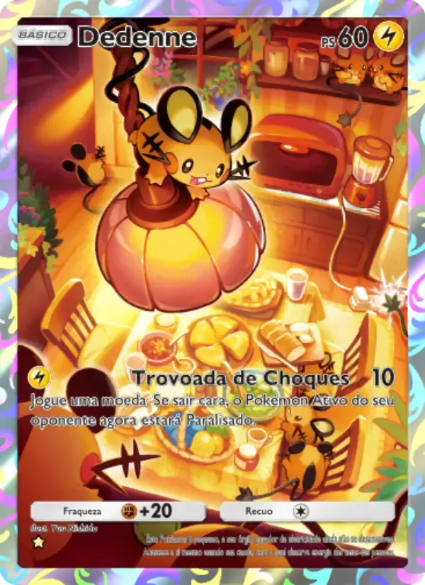 Dedenne card in Portuguese