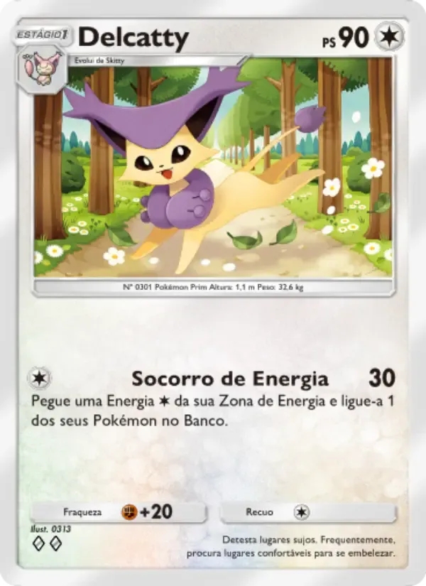 Delcatty card in Portuguese