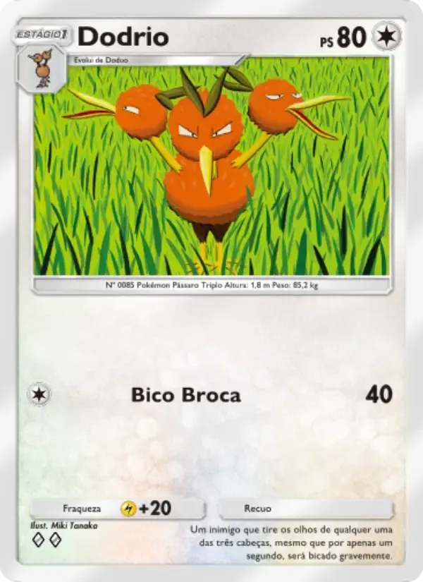 Dodrio card in Portuguese