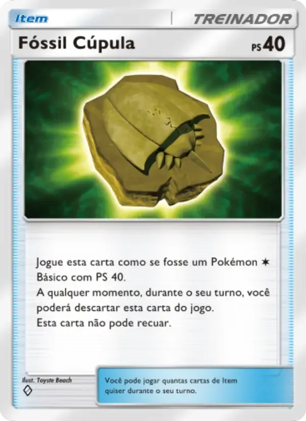 Dome Fossil card in Portuguese