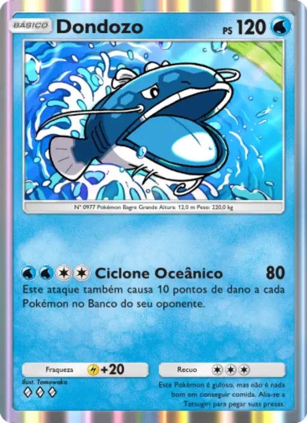 Dondozo card in Portuguese