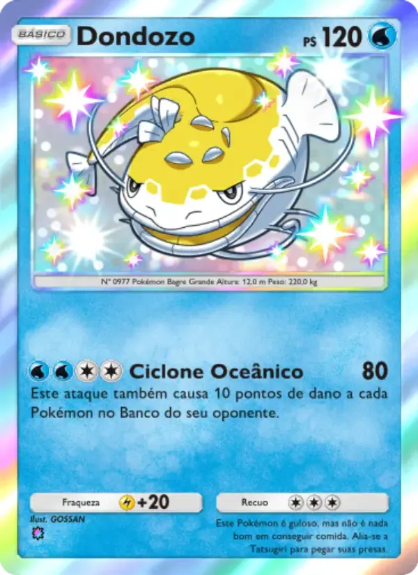 Dondozo card in Portuguese