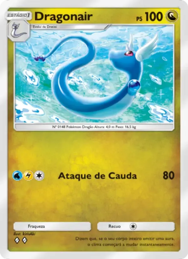 Dragonair card in Portuguese