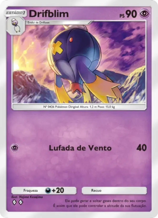 Drifblim card in Portuguese