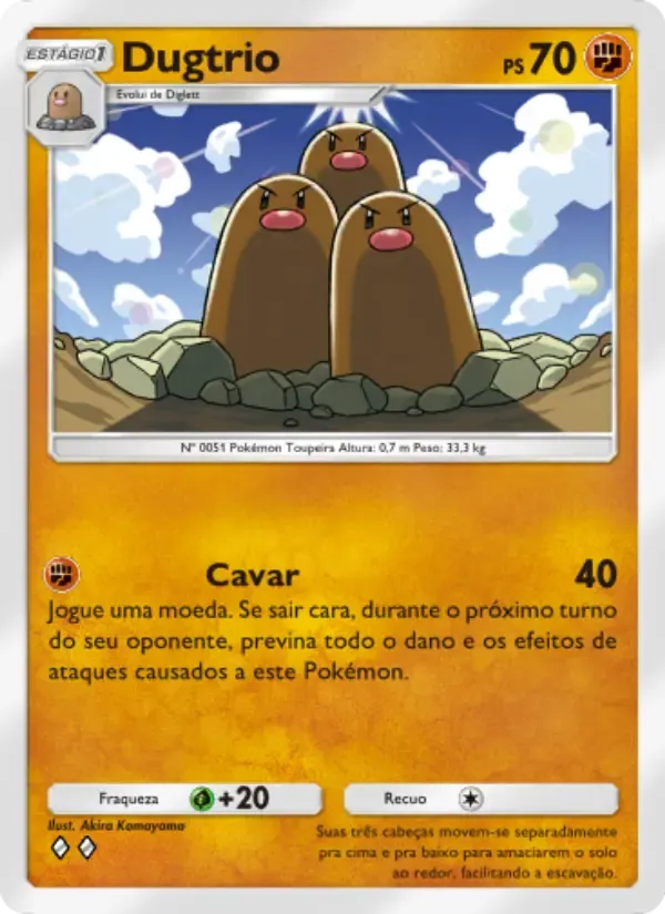 Dugtrio card in Portuguese