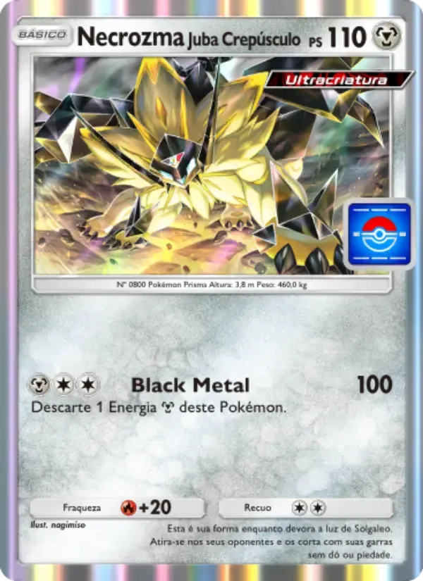Dusk Mane Necrozma card in Portuguese