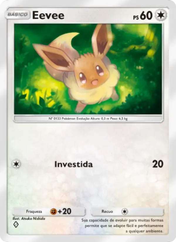Eevee card in Portuguese