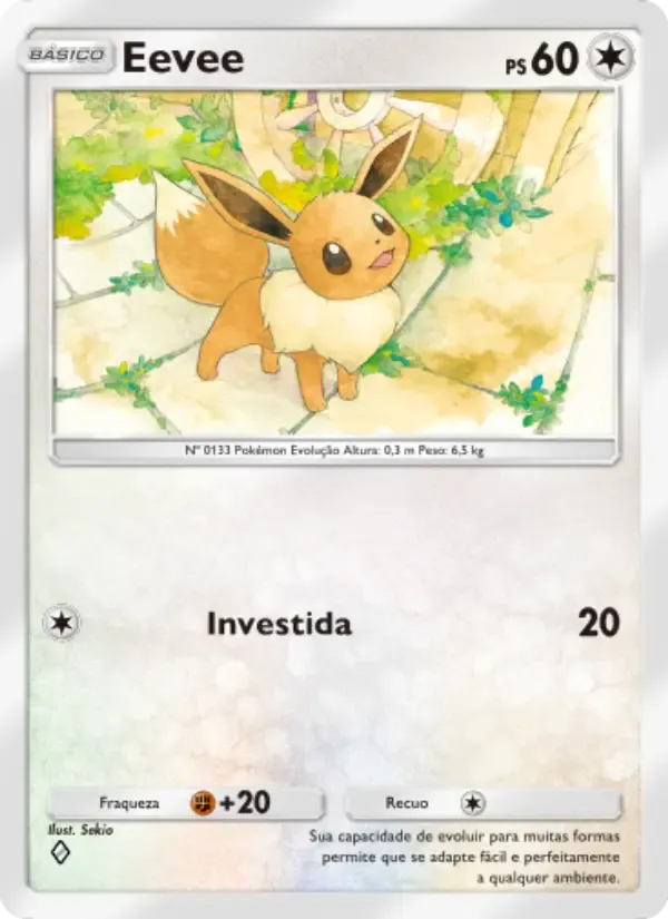 Eevee card in Portuguese
