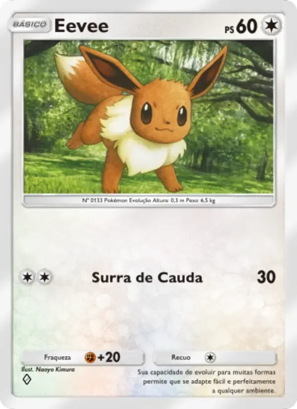 Eevee card in Portuguese
