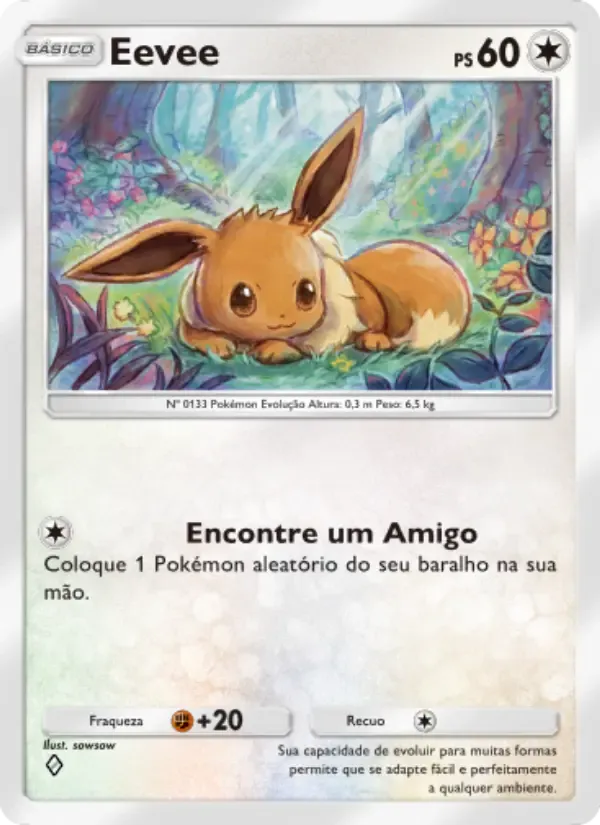 Eevee card in Portuguese