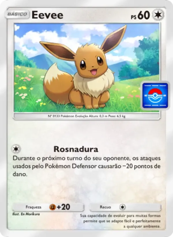 Eevee card in Portuguese