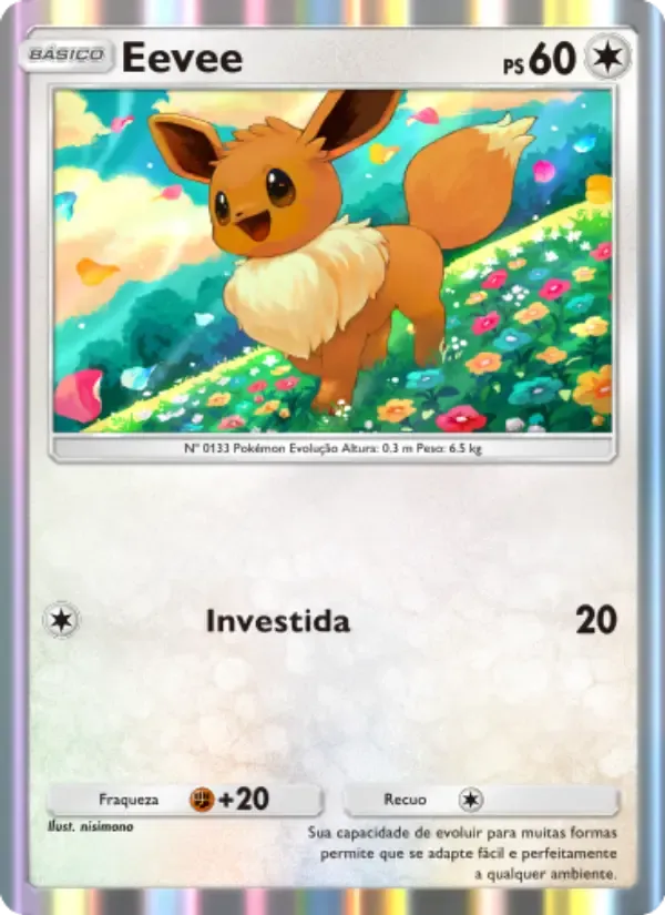 Eevee card in Portuguese