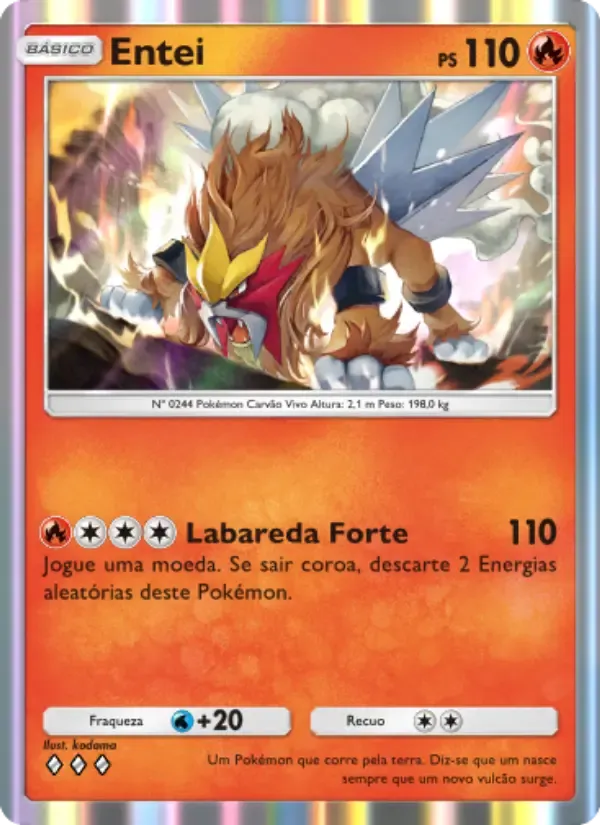 Entei card in Portuguese