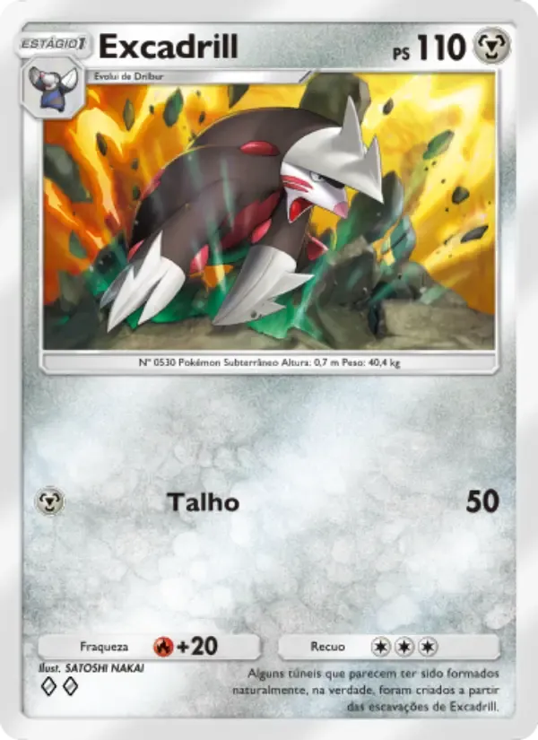 Excadrill card in Portuguese
