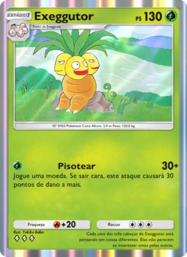 Exeggutor card in Portuguese