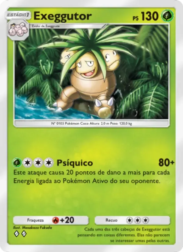 Exeggutor card in Portuguese