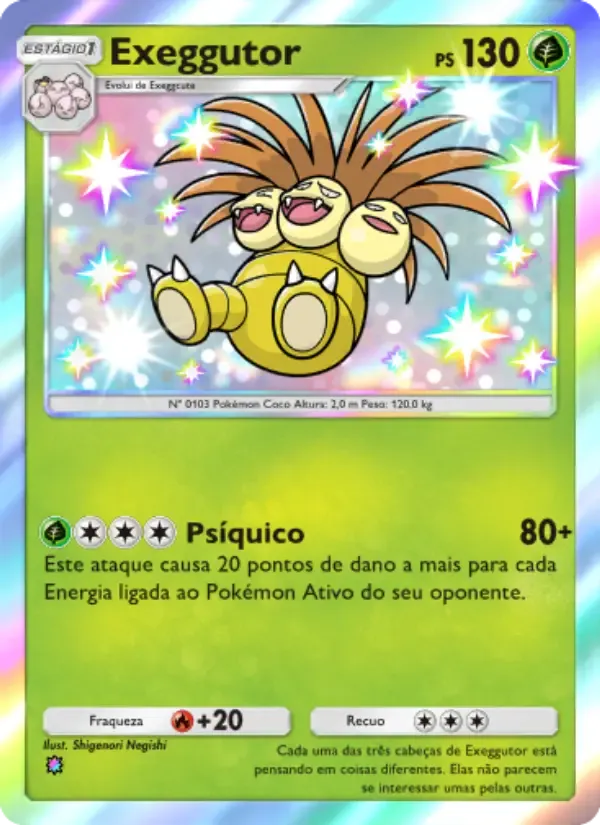 Exeggutor card in Portuguese
