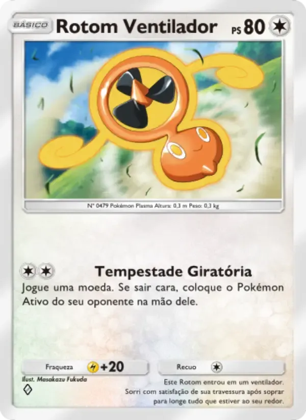 Fan Rotom card in Portuguese
