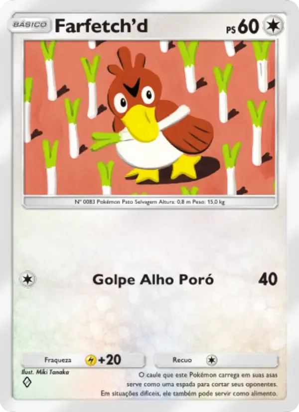 Farfetch'd card in Portuguese