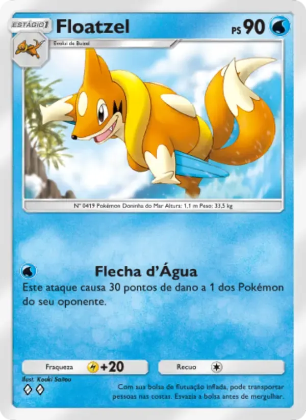 Floatzel card in Portuguese