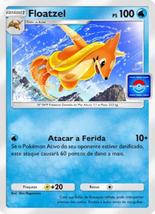 Kartu Floatzel dalam bahasa Portugis