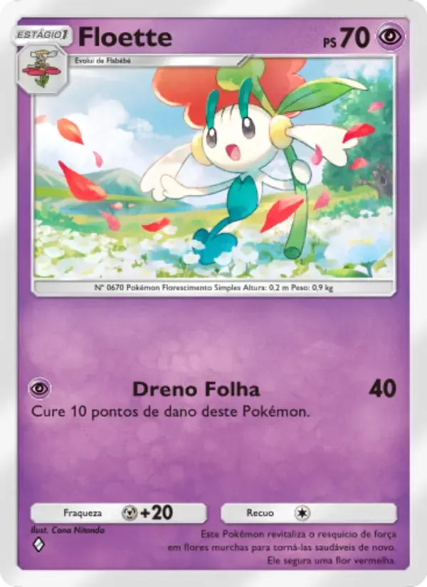 Floette card in Portuguese