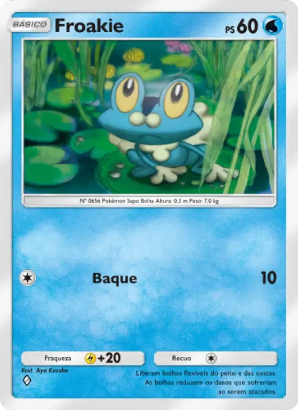 Froakie card in Portuguese