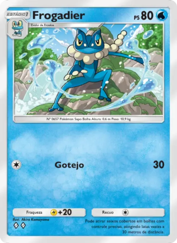Frogadier card in Portuguese