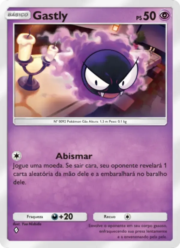 Gastly card in Portuguese
