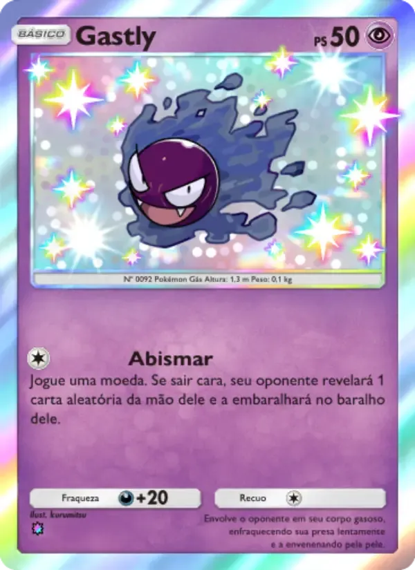 Gastly card in Portuguese