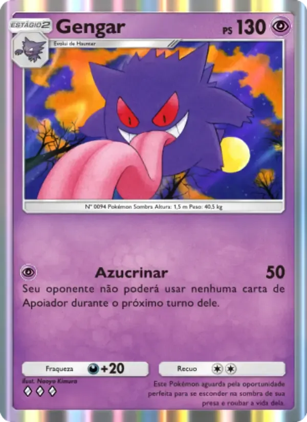 Gengar card in Portuguese