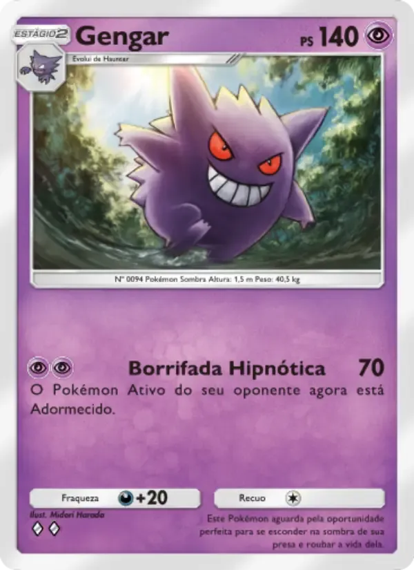Gengar card in Portuguese