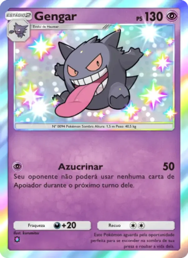 Gengar card in Portuguese
