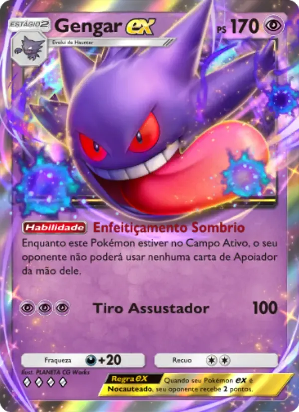 Gengar ex card in Portuguese