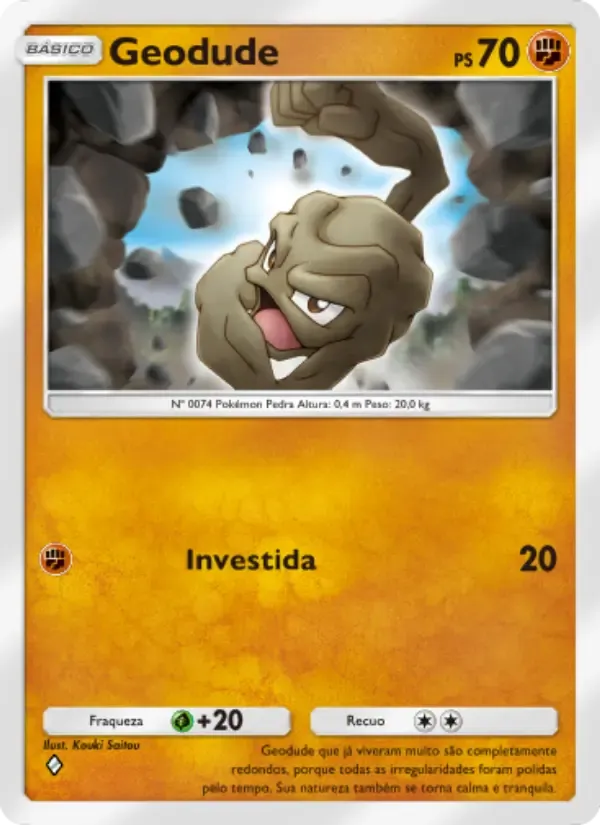 Geodude card in Portuguese
