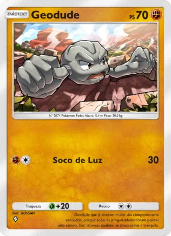 Geodude card in Portuguese