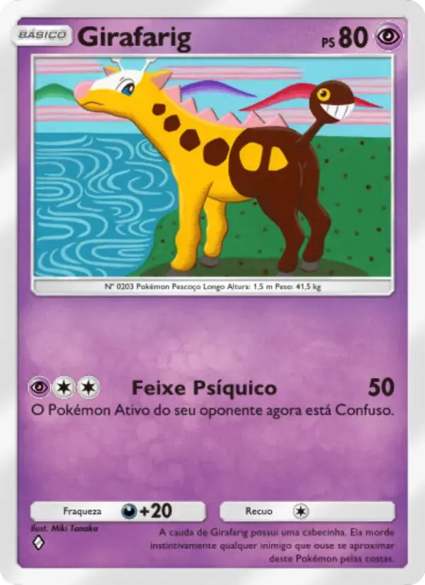 Girafarig card in Portuguese