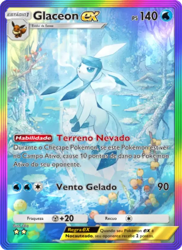 Glaceon ex card in Portuguese