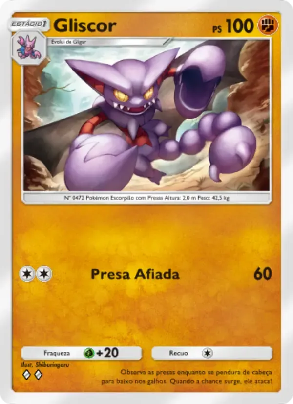 Gliscor card in Portuguese