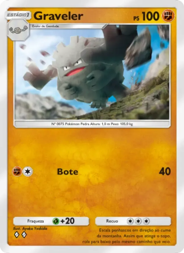 Graveler card in Portuguese