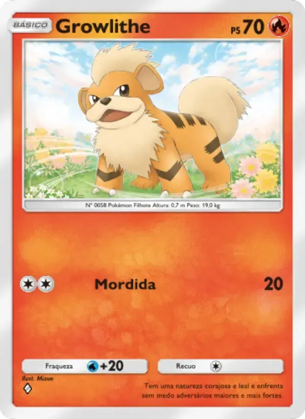 Growlithe card in Portuguese