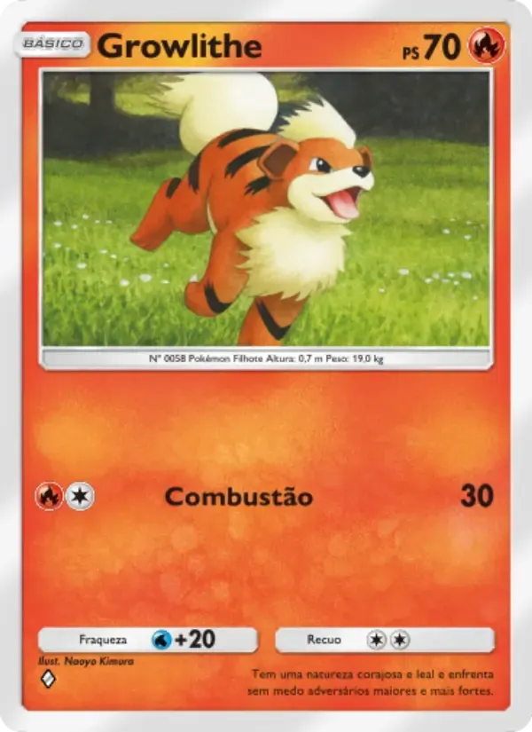Growlithe card in Portuguese