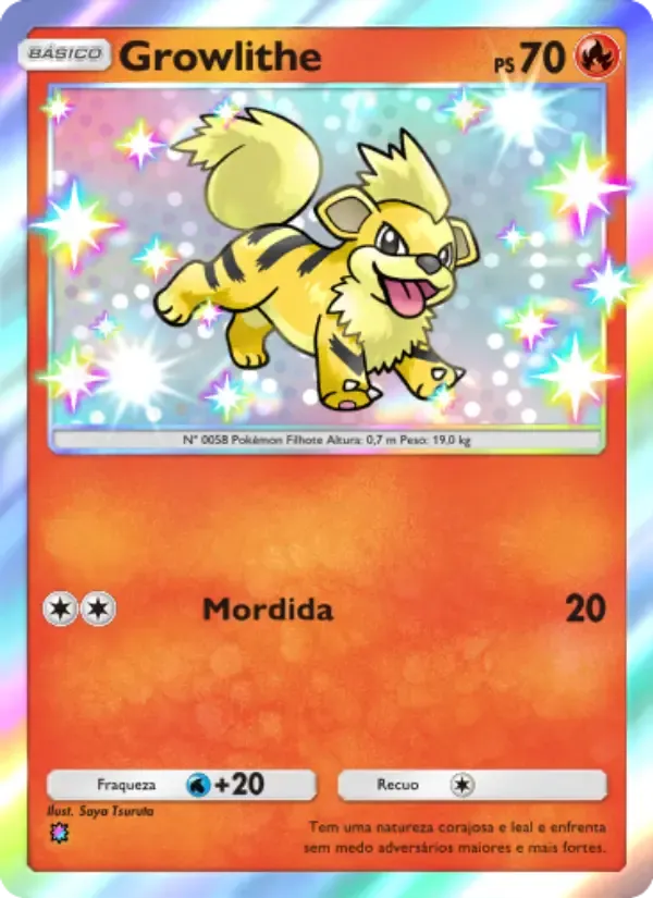 Growlithe card in Portuguese