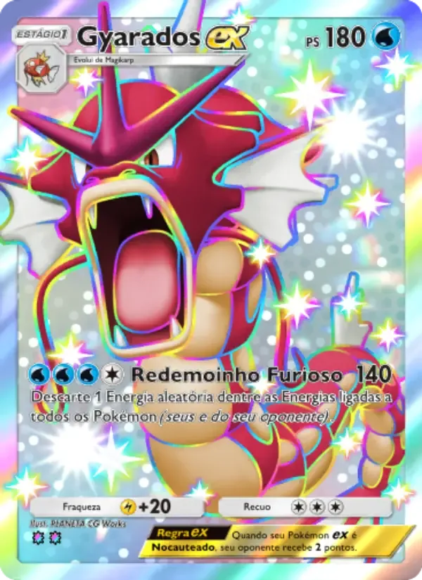 Gyarados ex card in Portuguese
