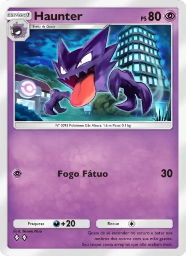 Haunter card in Portuguese