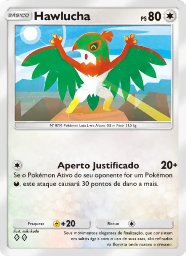 Hawlucha card in Portuguese