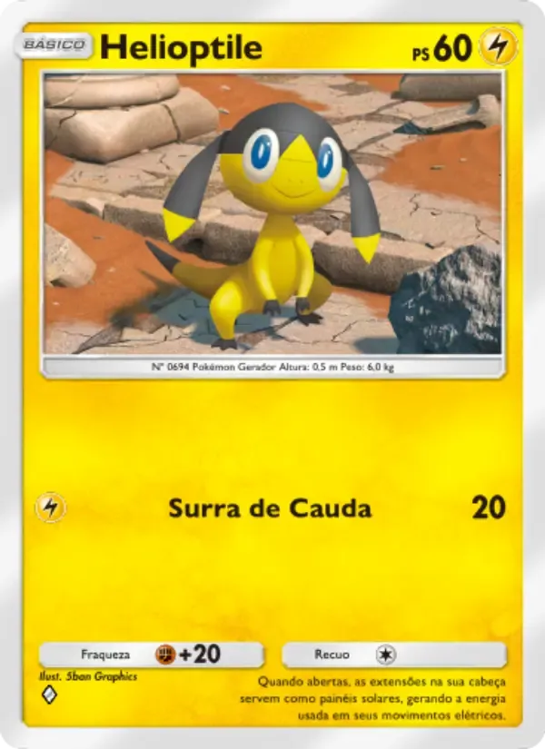 Helioptile card in Portuguese
